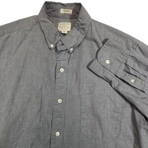 J Crew Gray Organic Cotton Stretch Long Sleeve Button Down Shirt Mens M